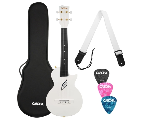 Cascha HH 2286 Carbon Fibre Ukulele Koncertowe WH Set
