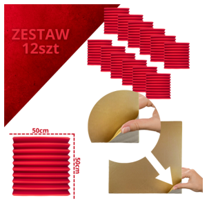 DNA AM4 RD panel akustyczny zestaw 12 szt. czerwon