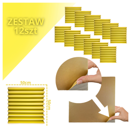 DNA AM4 YL panel akustyczny zestaw 12 szt. żółty