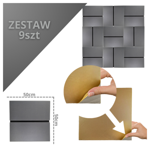 DNA AM6 GY panel akustyczny zestaw 9 szt. szary