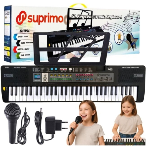 SUPRIMO 6109L keyboard edukacyjny bateryjny podświ